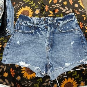 Distressed Denim Shorts